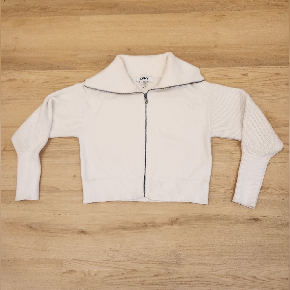 DKNY | Full-zip Long-Sleeve Cowl Neck Pullover Sweater